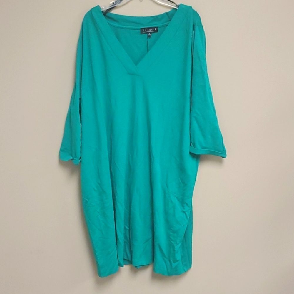 ‎ELOQUII Green Pullover Dress - Size 16